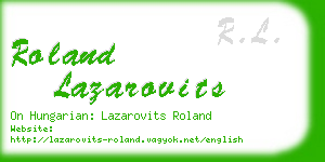 roland lazarovits business card